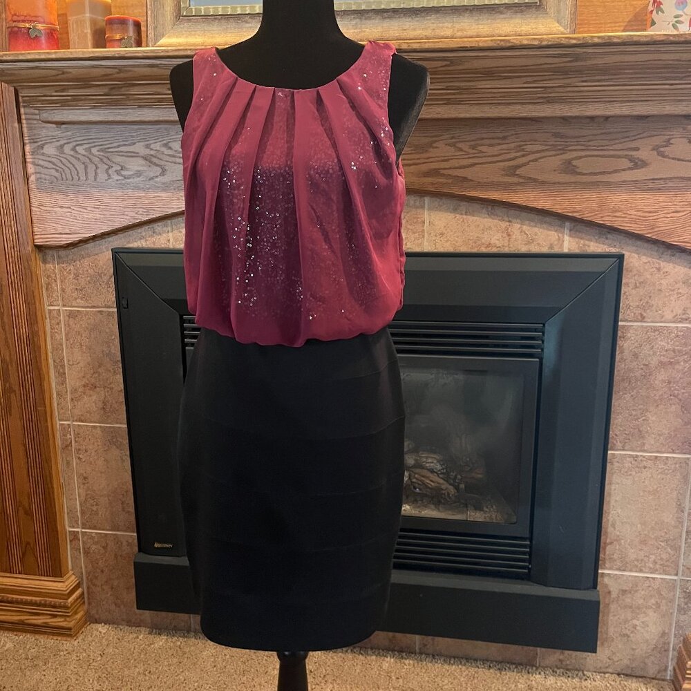 Burgundy & Black Dress! Medium!